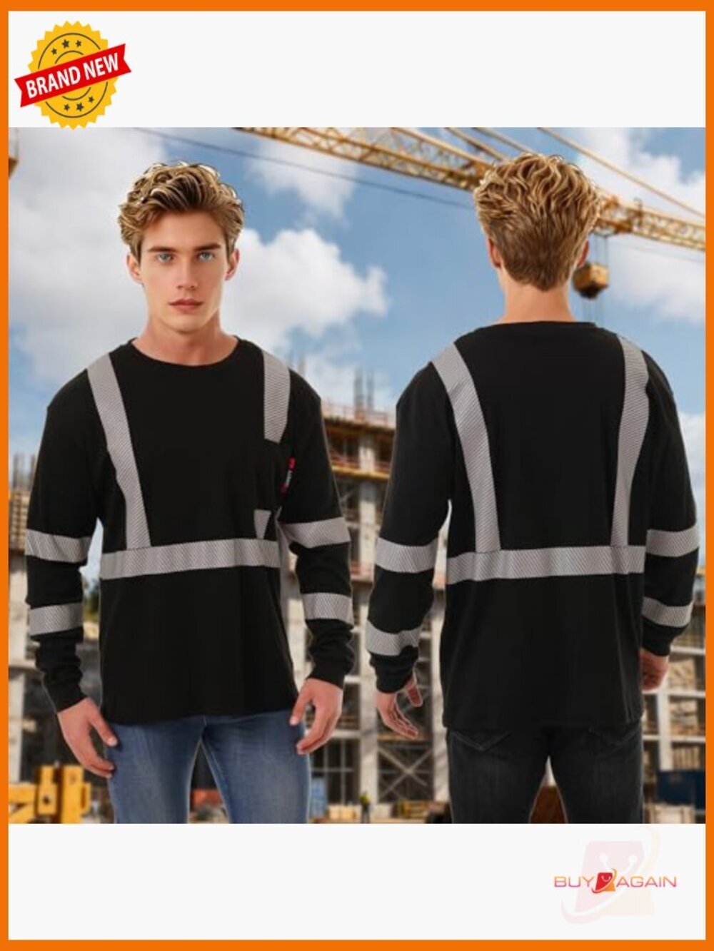 6 oz FR Hi Vis Fire Resistant Long Sleeve Work Shirt CAT2 Cotton Welding - Picture 2 of 5